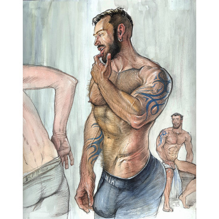 In the locker room