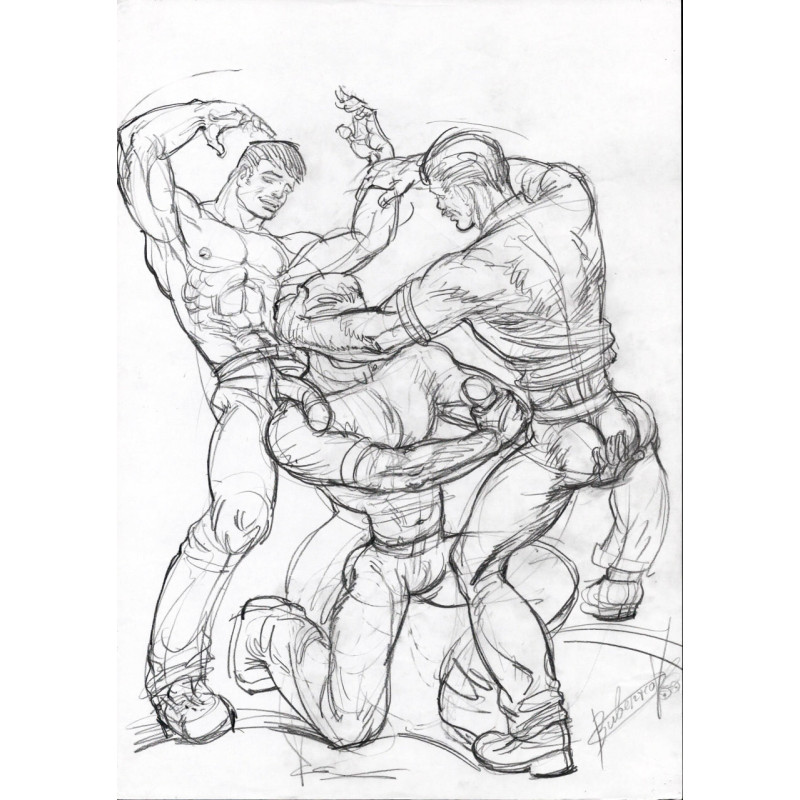 Sketch of three guys 16,5-  11,6 in