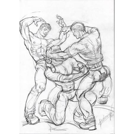 Sketch of three guys 16,5-  11,6 in