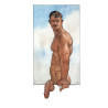 Man against blue sky